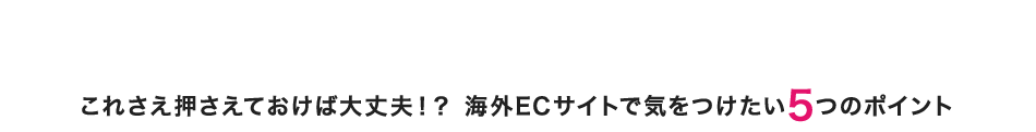 海外ECサイトショッピングガイド これさえ押さえておけば大丈夫！？海外ECサイトで気をつけたい5つのポイント