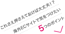これさえ押さえておけば大丈夫！？ 海外ECサイトで気をつけたい5つのポイント