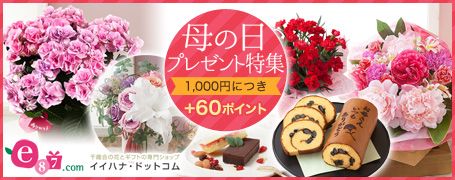 母の日プレゼント特集 1,000円につき ＋60ポイント e87.com 千趣会の花とギフトの専門ショップ イイハナ・ドットコム