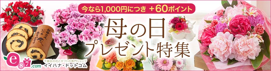 母の日プレゼント特集 今なら1,000円につき ＋60ポイント e87.com 千趣会の花とギフトの専門ショップ イイハナ・ドットコム