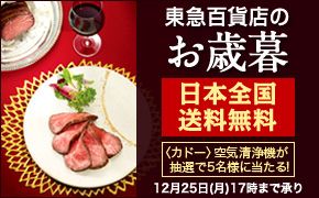 東急百貨店のお歳暮 日本全国送料無料 <カドー>空気清浄機が抽選で5名様に当たる! 12月25日(月)17時まで承り