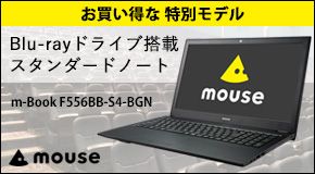 お買い得な 特別モデル Blu-ray ドライブ搭載 スタンダードノート m-Book F556BB-S4-BGN mouse