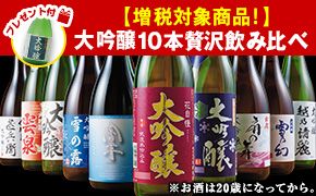 プレゼント付 【増税対象商品!】大吟醸10本贅沢飲み比べ ※お酒は20歳になってから。