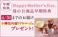 早期特典 Happy Mother's Day. 母の日商品早期特典 4/30までのお届け 小樽色内通りフロマージュ プレゼント！