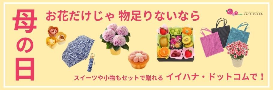 母の日　お花だけじゃ物足りないなら　スイーツや小物もセットで贈れるイイハナ・ドットコムで！